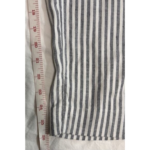 Flat Front Linen Avery Pants Striped Stretch Nautical Resort Beach Comfy Size 6 - Picture 9 of 9